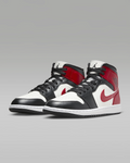 JORDAN 1 Mid   Noir/White/Gym Red #.