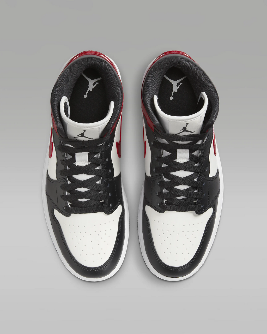 JORDAN 1 Mid   Noir/White/Gym Red #.
